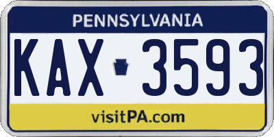 PA license plate KAX3593