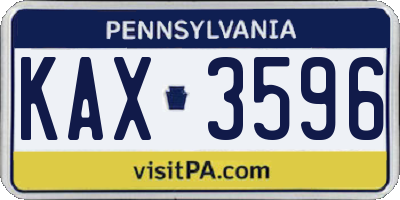 PA license plate KAX3596