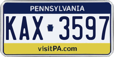 PA license plate KAX3597