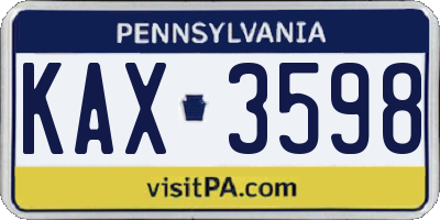 PA license plate KAX3598