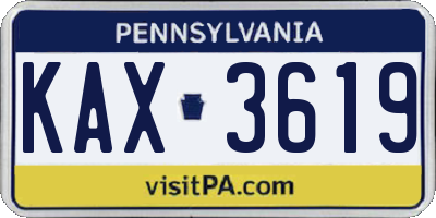 PA license plate KAX3619