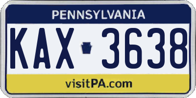 PA license plate KAX3638