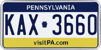 PA license plate KAX3660