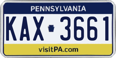PA license plate KAX3661