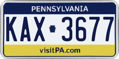PA license plate KAX3677
