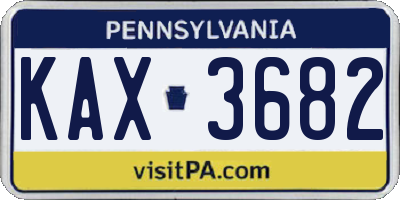 PA license plate KAX3682