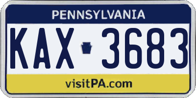 PA license plate KAX3683