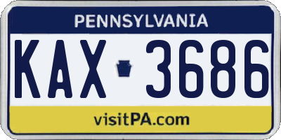PA license plate KAX3686
