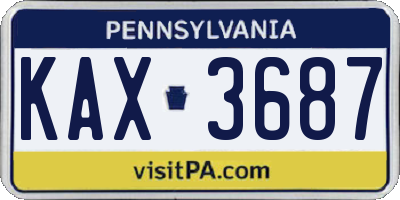 PA license plate KAX3687