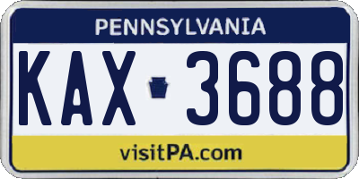 PA license plate KAX3688