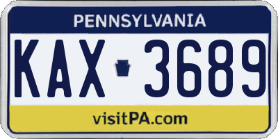 PA license plate KAX3689