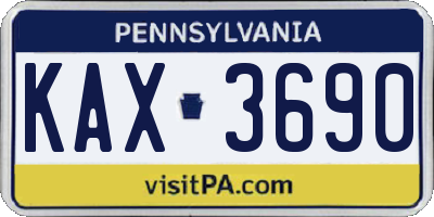 PA license plate KAX3690