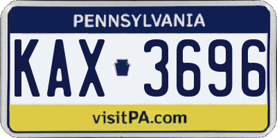 PA license plate KAX3696