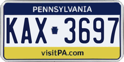 PA license plate KAX3697
