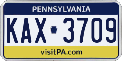 PA license plate KAX3709