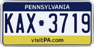 PA license plate KAX3719