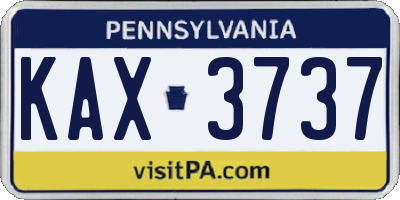 PA license plate KAX3737