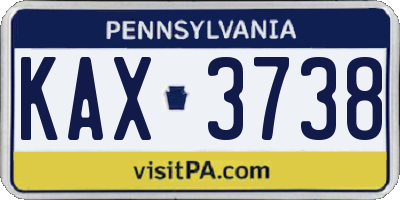 PA license plate KAX3738