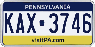 PA license plate KAX3746