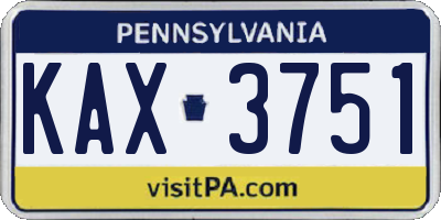 PA license plate KAX3751
