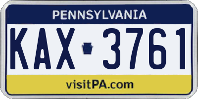 PA license plate KAX3761
