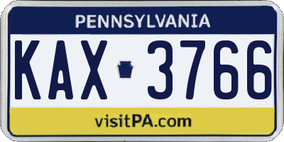 PA license plate KAX3766