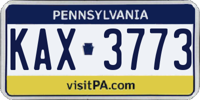 PA license plate KAX3773