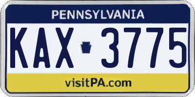 PA license plate KAX3775