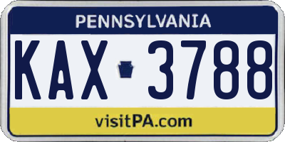 PA license plate KAX3788