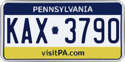 PA license plate KAX3790