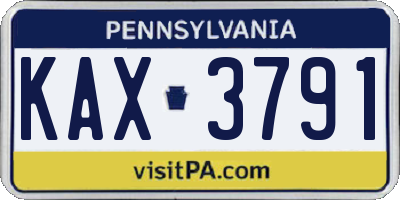 PA license plate KAX3791