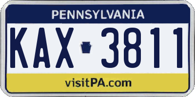 PA license plate KAX3811