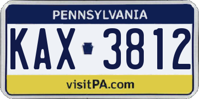 PA license plate KAX3812