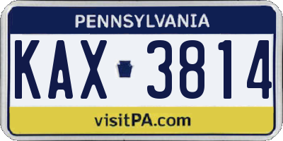 PA license plate KAX3814