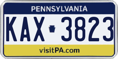 PA license plate KAX3823