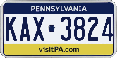 PA license plate KAX3824