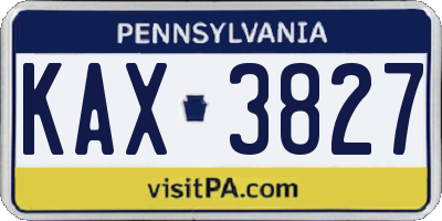 PA license plate KAX3827