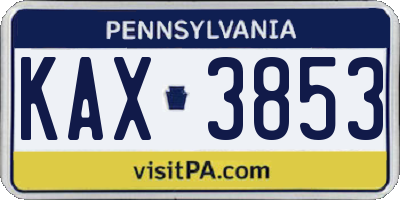 PA license plate KAX3853
