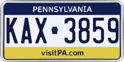 PA license plate KAX3859