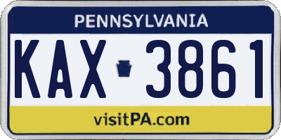 PA license plate KAX3861