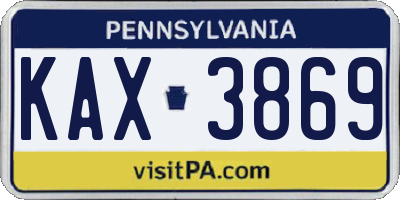 PA license plate KAX3869