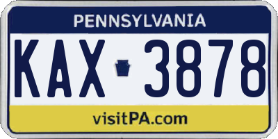 PA license plate KAX3878