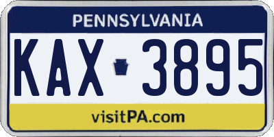 PA license plate KAX3895