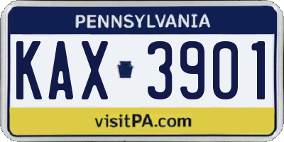 PA license plate KAX3901