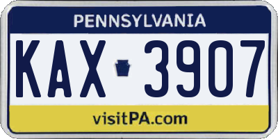 PA license plate KAX3907