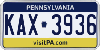 PA license plate KAX3936