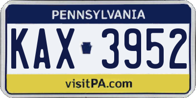PA license plate KAX3952