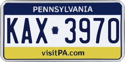 PA license plate KAX3970