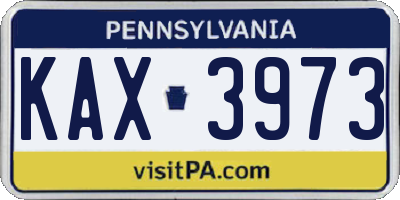 PA license plate KAX3973