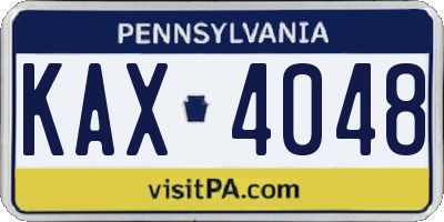PA license plate KAX4048